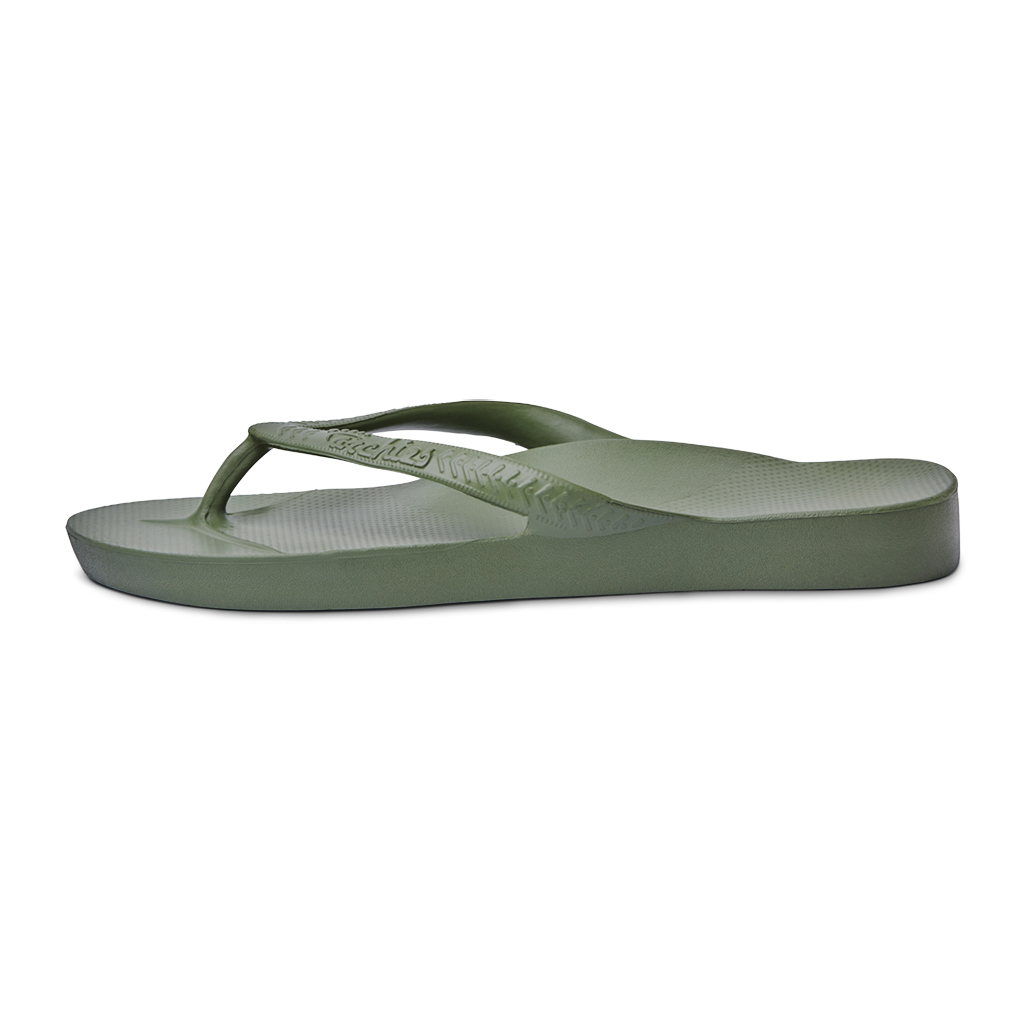 Khaki Arch Support Thongs - Buderim Foot & Ankle
